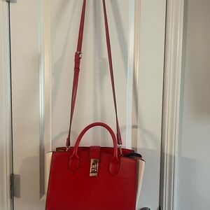 Red and White Handbag